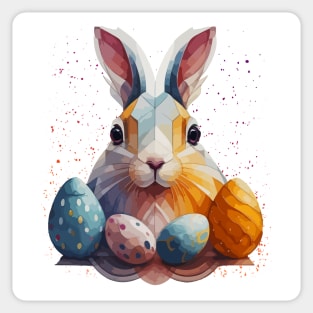 Easter Bunny Among Easter Eggs Sticker